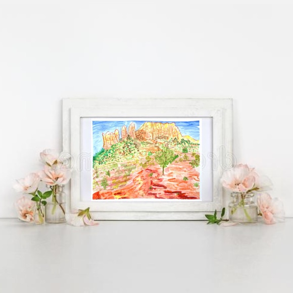 Sedona Arizona Landscape Watercolor Painting Arts - Picture 5 of 9